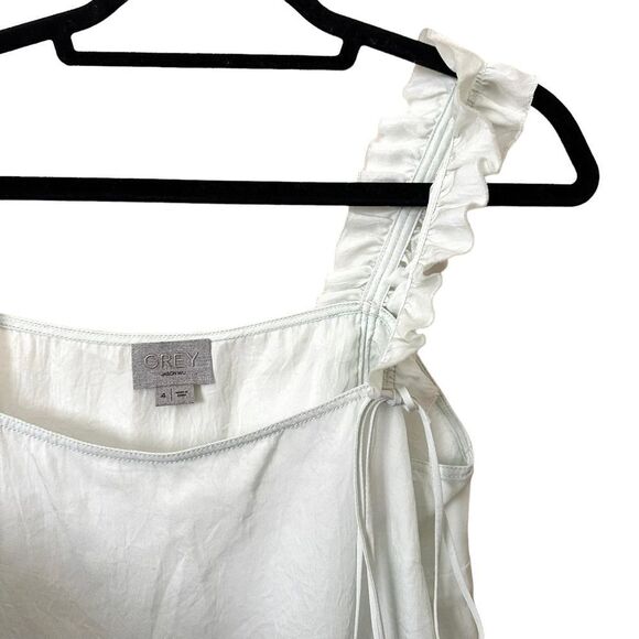 GREY JASON WU Ruffle Detail‎ Sleeveless Blouse NWOT Sz 4 - Picture 2 of 3